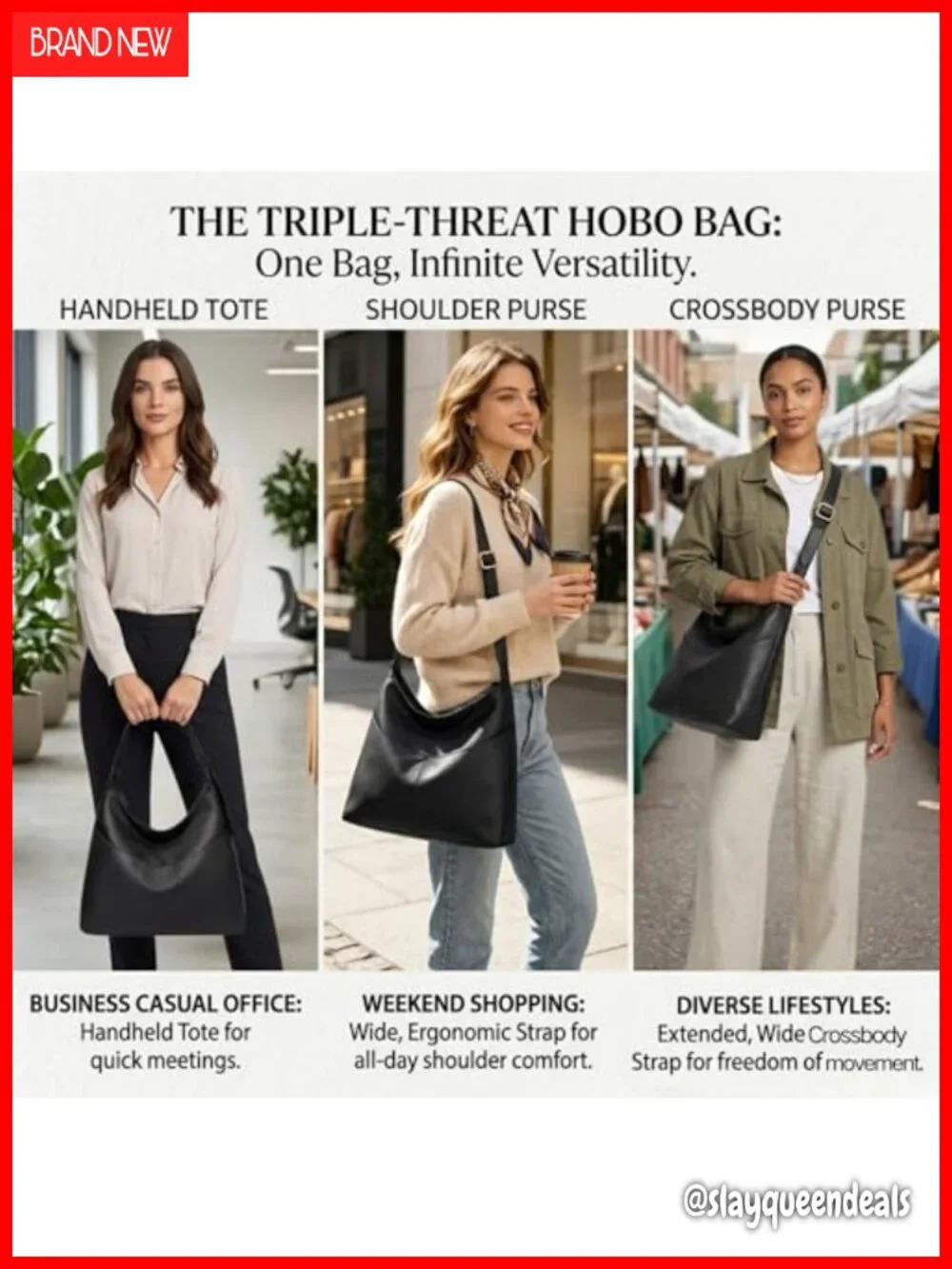 Vegan Leather Hobo Bag Women Large Slouchy Shoulder Tote with Zipper Multi
